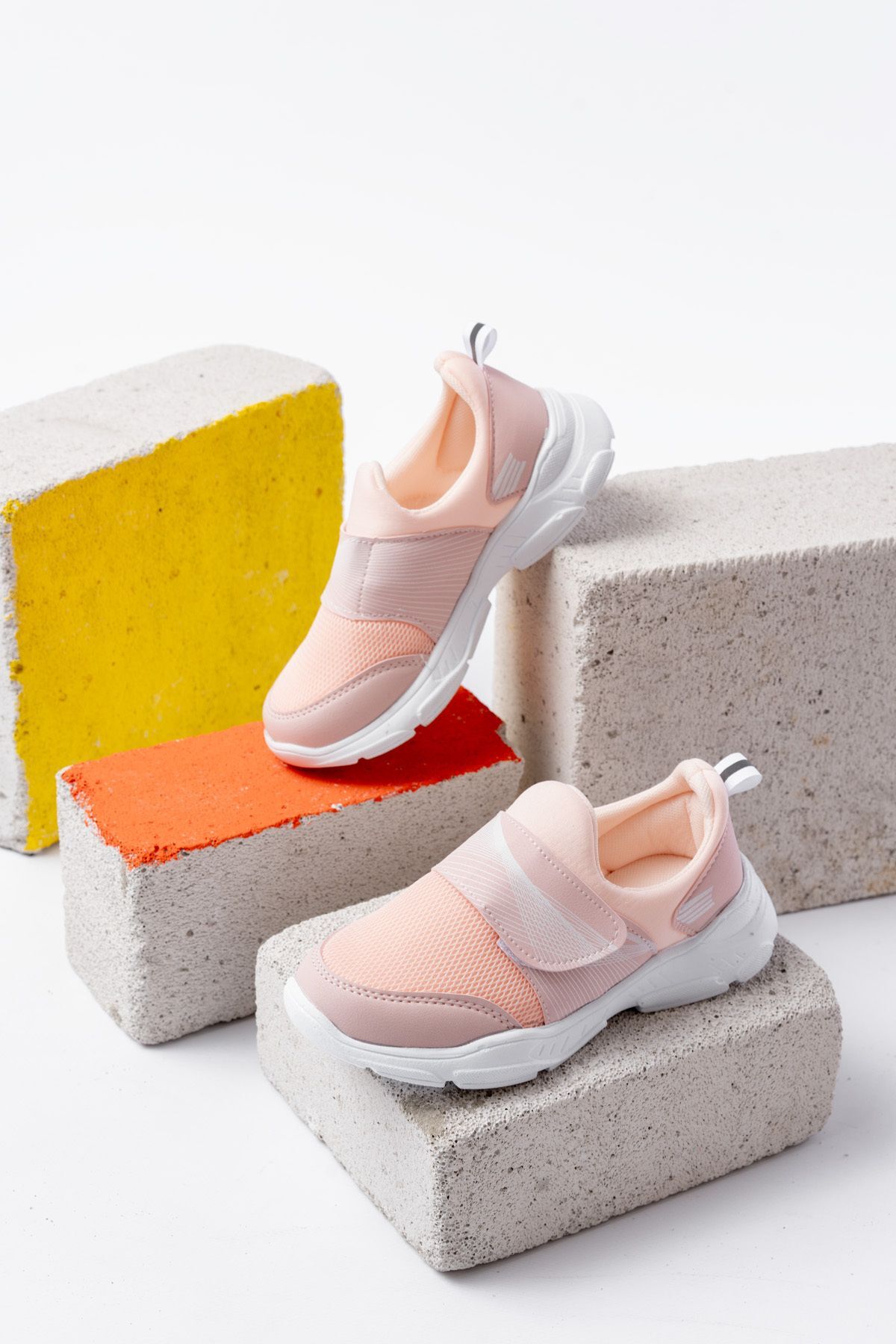 Unisex Çocuk Bağcıksız Rahat Esnek Günlük Sneaker Spor Ayakkabı PUDRA - 33