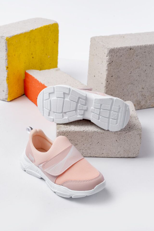 Unisex Çocuk Bağcıksız Rahat Esnek Günlük Sneaker Spor Ayakkabı PUDRA - 33