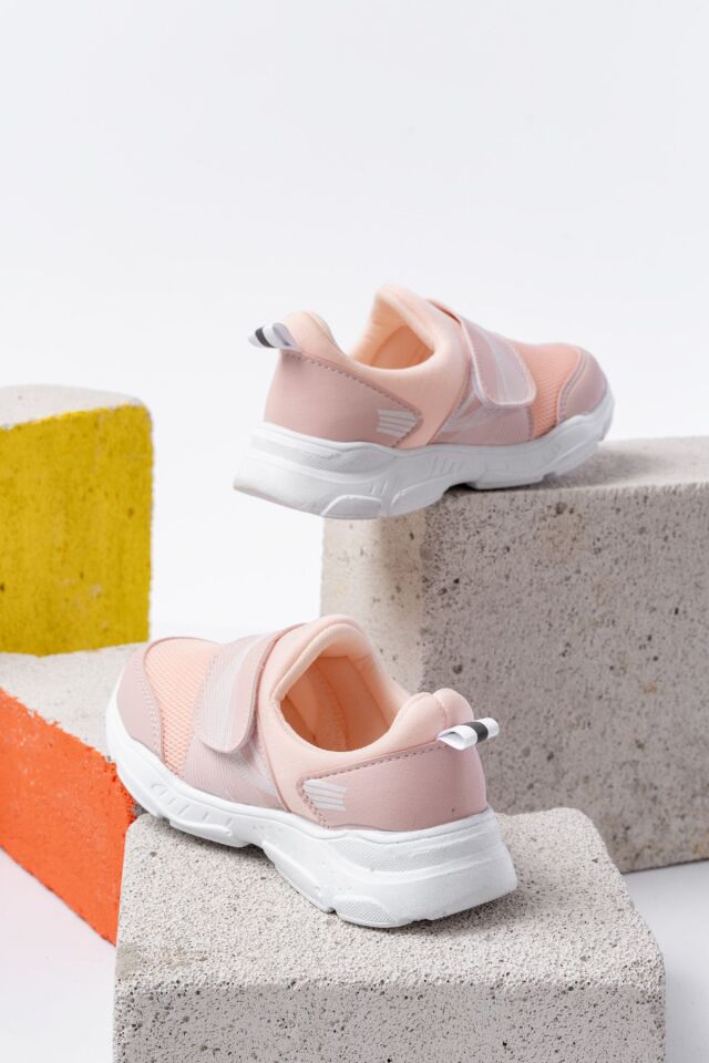 Unisex Çocuk Bağcıksız Rahat Esnek Günlük Sneaker Spor Ayakkabı PUDRA - 33