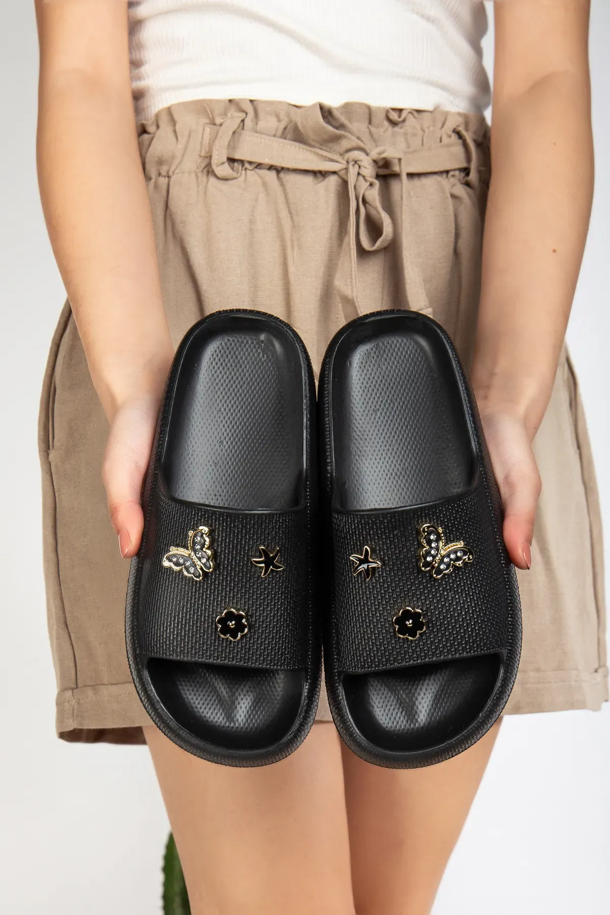 Kadın Yüksek Taban Plaj Havuz Deniz Günlük Terlik 40 - SİYAH