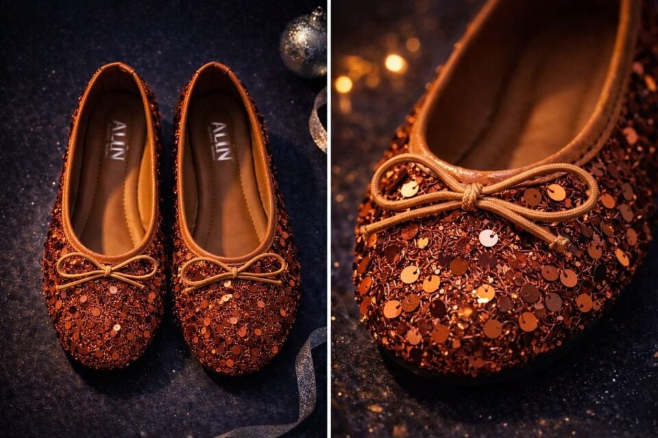 Pullu Simli Payetli Toka Detaylı Kadın Şık Günlük Babet