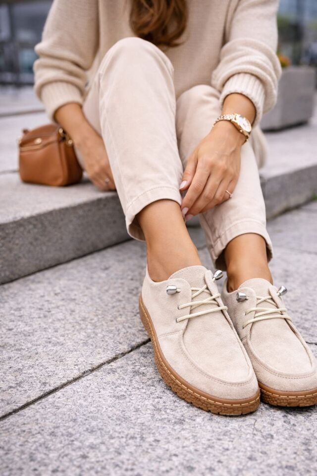 Kadın Süet Bağcıklı Casual Günlük Ayakkabı –Ortopedik & Termo Hafif Rahat Taban Kadın Süet Bağcıklı Casual Günlük Ayakkabı –Ortopedik & Termo Hafif Rahat Taban