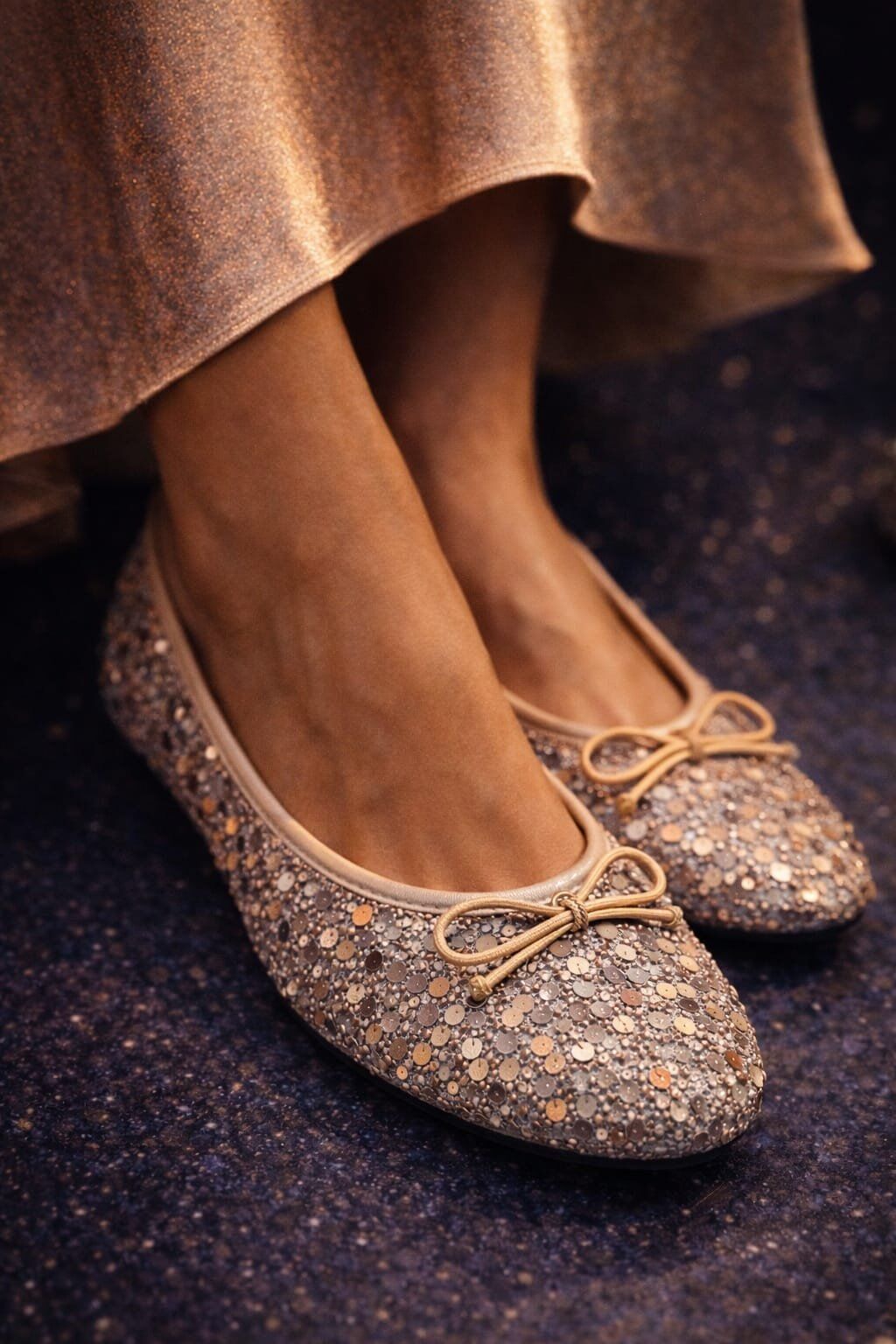 Pullu Simli Payetli Toka Detaylı Kadın Şık Günlük Babet KREM - 40