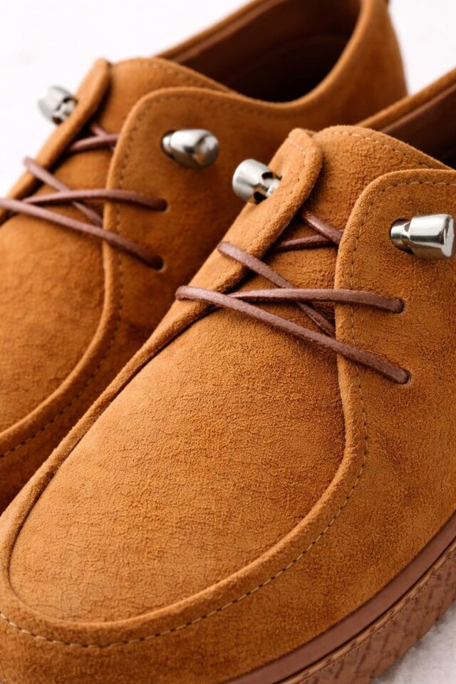 Kadın Süet Bağcıklı Casual Günlük Ayakkabı –Ortopedik & Termo Hafif Rahat Taban TABA - 38