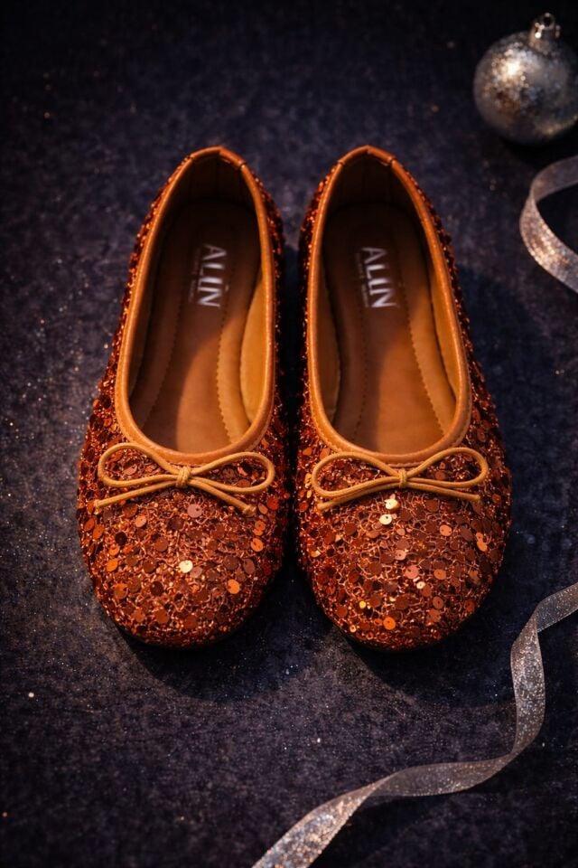 Pullu Simli Payetli Toka Detaylı Kadın Şık Günlük Babet TABA - 40