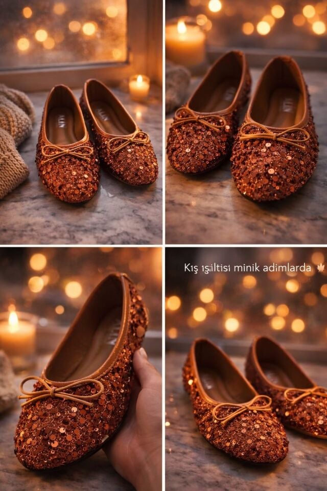 Pullu Simli Payetli Toka Detaylı Kadın Şık Günlük Babet TABA - 40