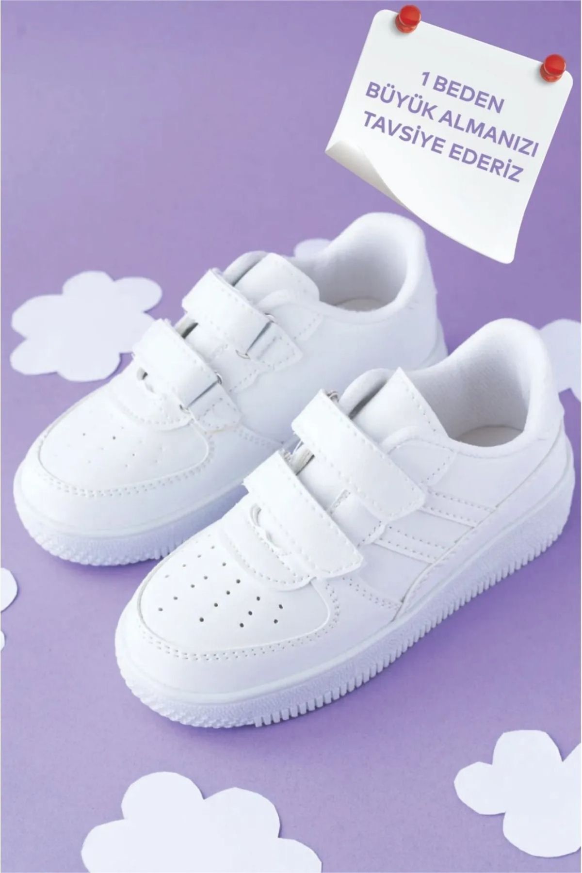 Kids Unisex Bebek Çocuk Spor Ayakkabı Sneakers Okul Ayakkabısı BEYAZ - BEYAZ - 26