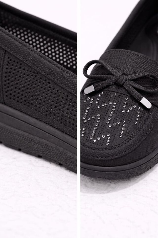 Kadın Comfort Taban Ortopedik Loafer Günlük Genç Anne Ayakkabı Babet 202 SİYAH - 38