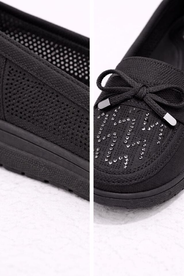 Kadın Comfort Taban Ortopedik Loafer Günlük Genç Anne Ayakkabı Babet 202 SİYAH - 41