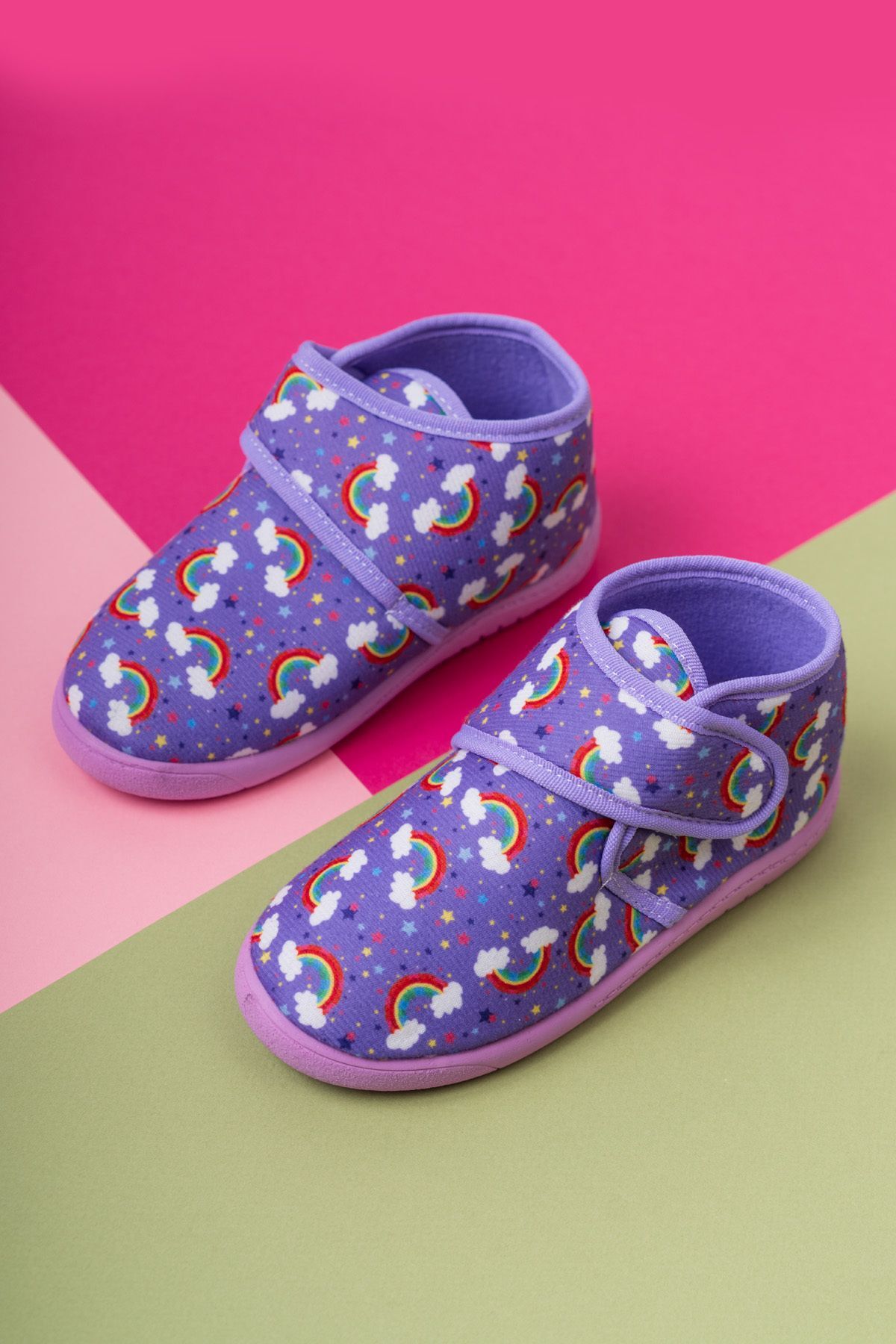 Çocuk Unisex Keten Kaymaz Taban Panduf Ev Okul Kreş Anaokulu Günlük MOR - 30