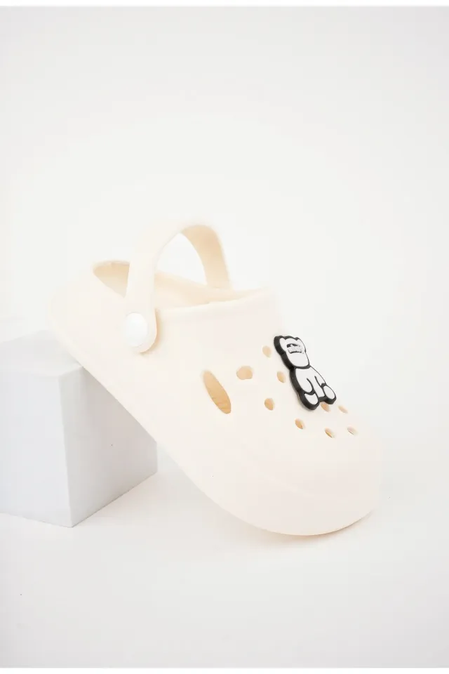 Unisex Çocuk Figürlü Sticker Sandalet-Terlik 27 - KREM