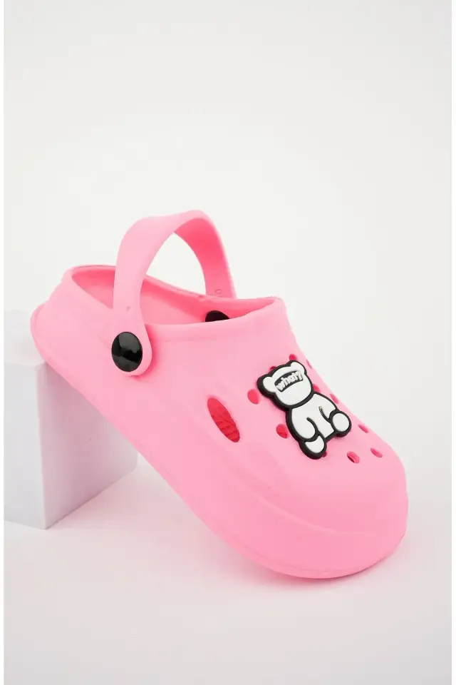 Unisex Çocuk Figürlü Sticker Sandalet-Terlik 24 - PEMBE