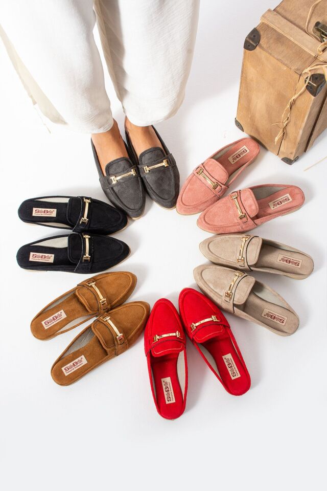 Kadın Babet Toka Detaylı Şık Rahat Ortopedik Günlük Terlik SİYAH - 40