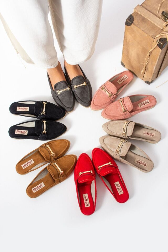 Kadın Babet Toka Detaylı Şık Rahat Ortopedik Günlük Terlik SİYAH - 39