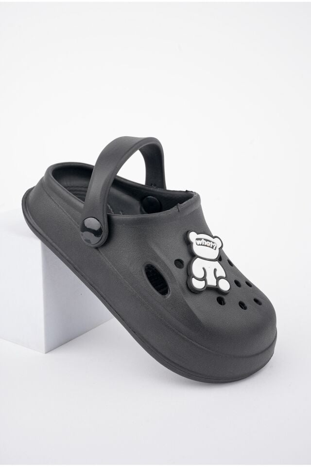 Unisex Çocuk Figürlü Sticker Sandalet-Terlik 27 - SİYAH