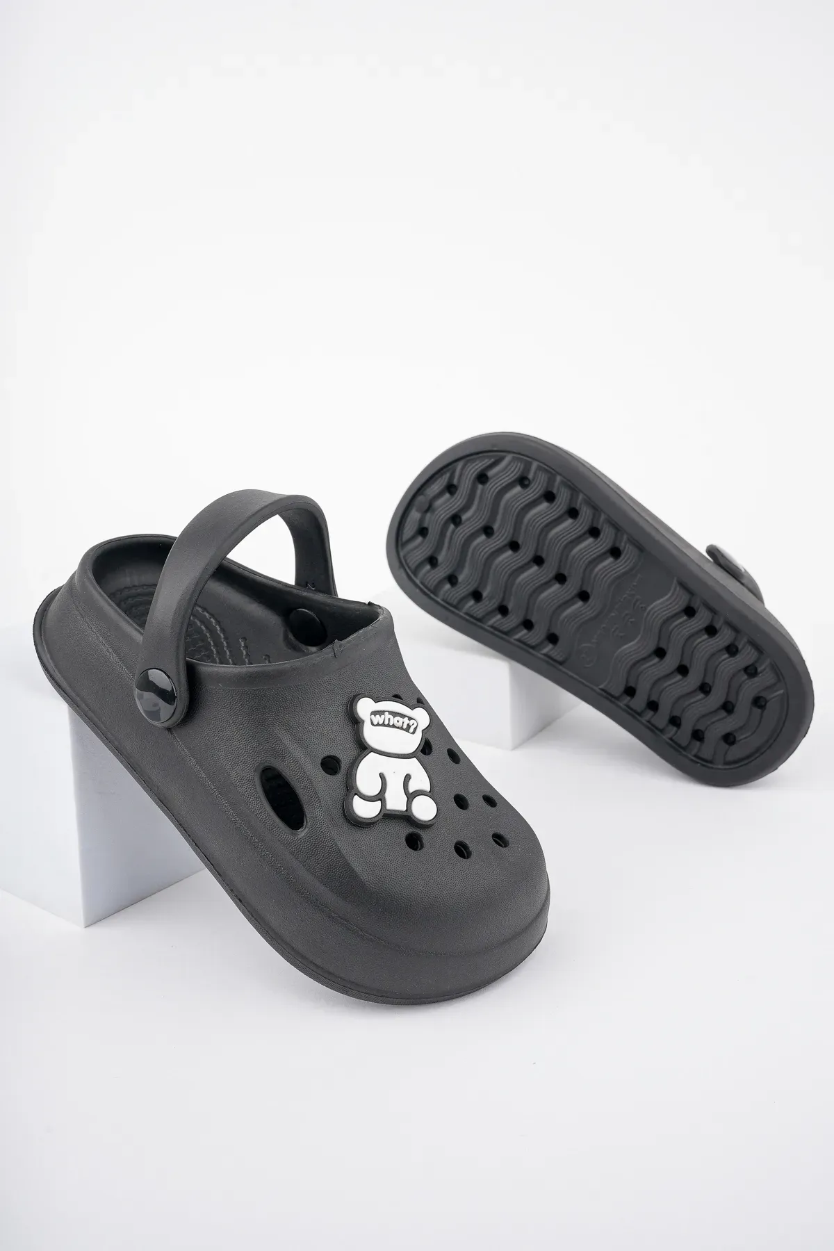 Unisex Çocuk Figürlü Sticker Sandalet-Terlik 27 - SİYAH
