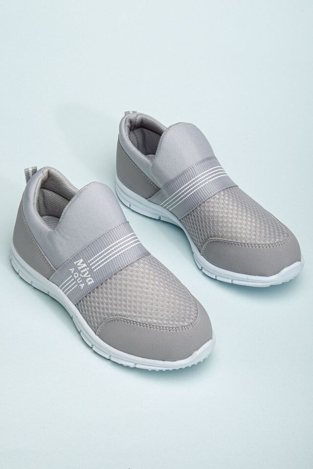 Tedy Garantili Unisex Çocuk Bağcıksız Rahat Esnek Günlük Sneaker Spor Ayakkabı GRİ - 39