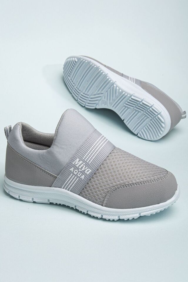 Tedy Garantili Unisex Çocuk Bağcıksız Rahat Esnek Günlük Sneaker Spor Ayakkabı GRİ - 39