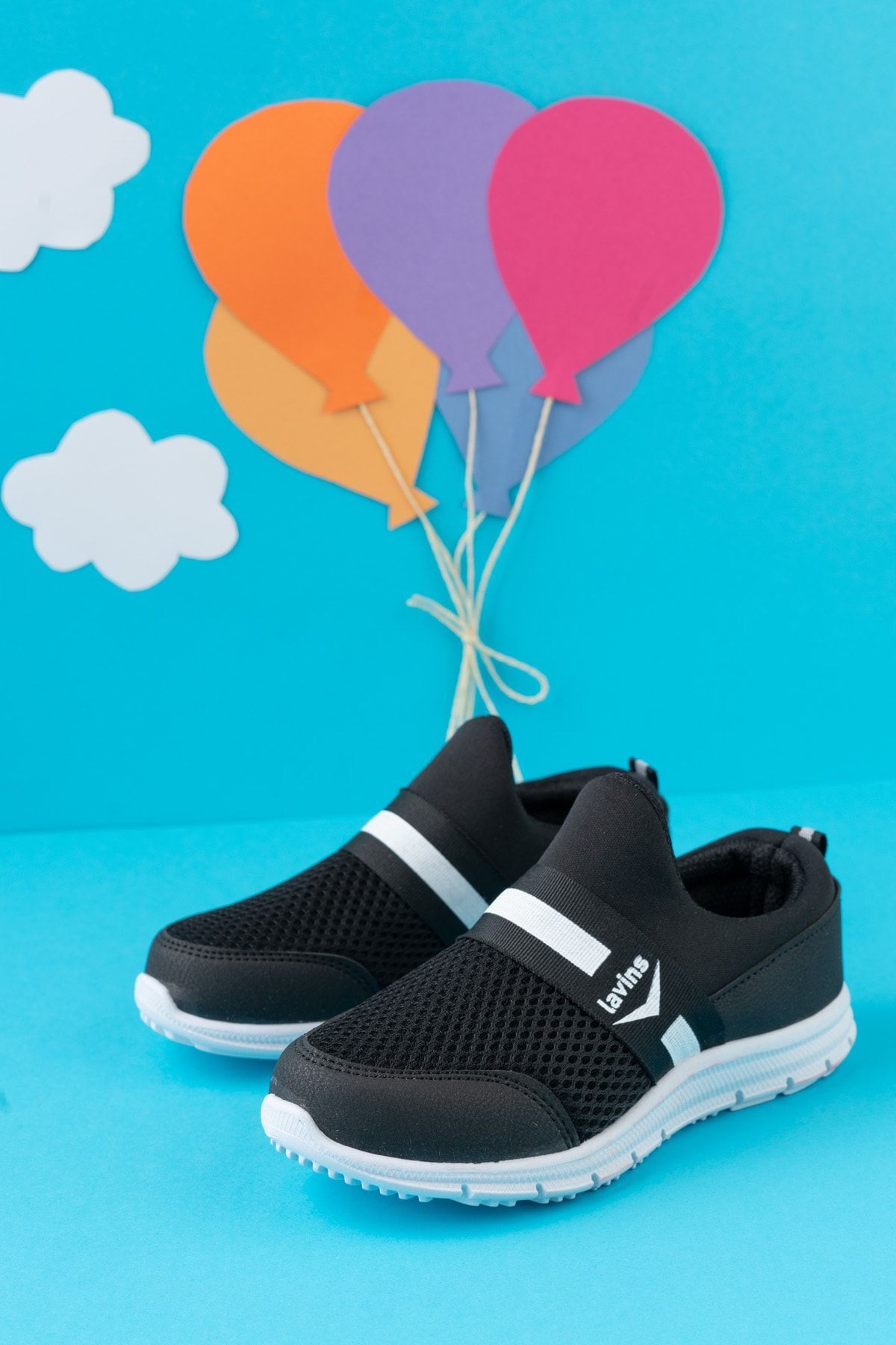 Tedy Garantili Unisex Çocuk Bağcıksız Rahat Esnek Günlük Sneaker Spor Ayakkabı SİYAH - 38