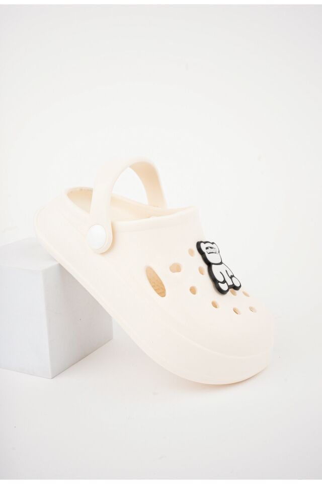 Unisex Çocuk Figürlü Sticker Sandalet-Terlik KREM - 27