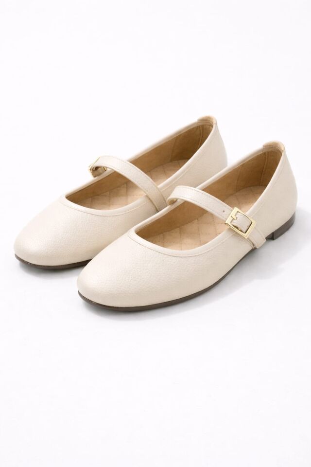 Tek Bantlı Gold Tokalı Lastikli Şık Kadın Babet Ayakkabı KREM - 38