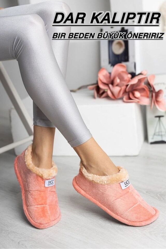 Unisex Peluş Içi Yünlü Kışlık Panduf Ev Pandufu LACİVERT Unisex Peluş Içi Yünlü Kışlık Panduf Ev Pandufu