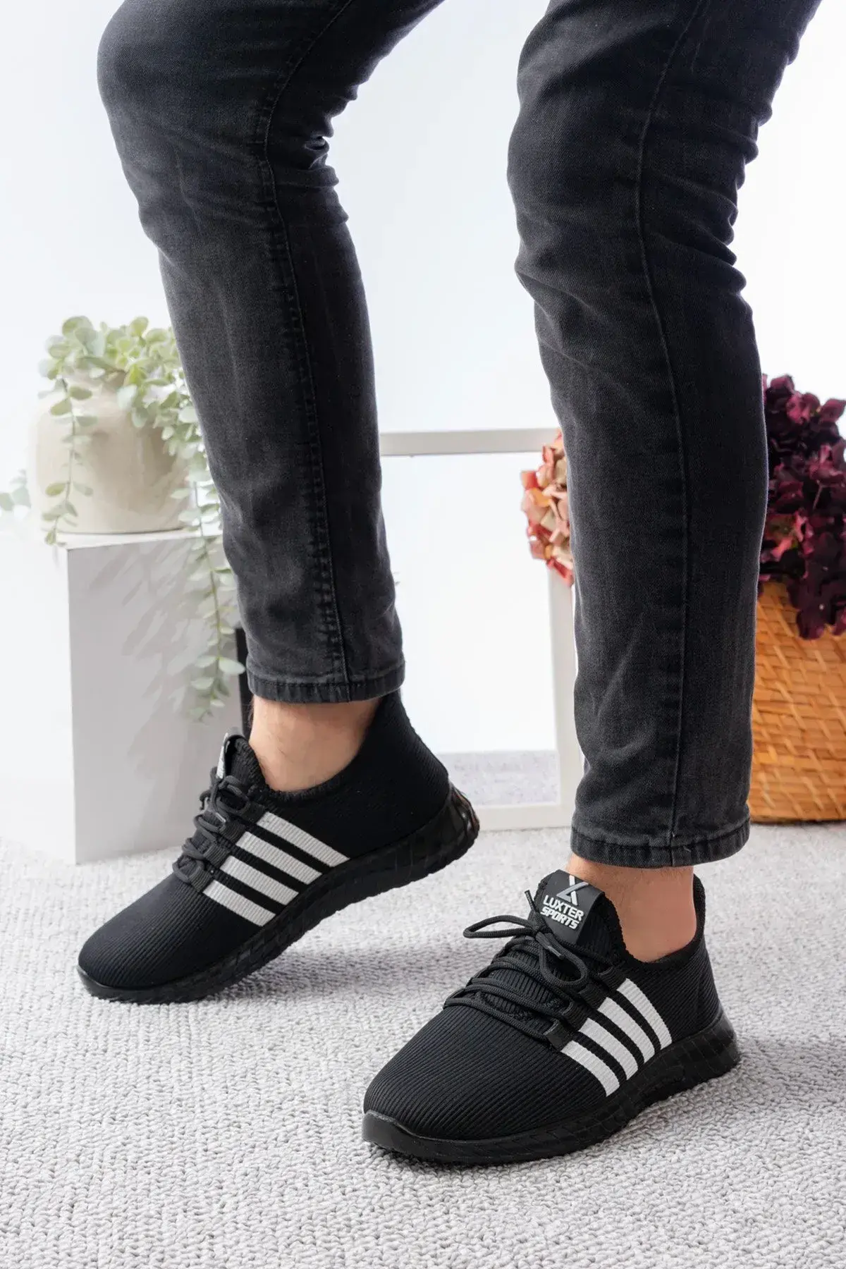 Unisex Aqua Ayakkabı Günlük Ayakkabı Ortapedik Taban Günlük Ayakkabı Sneakars 43 - 1224 SİYAH