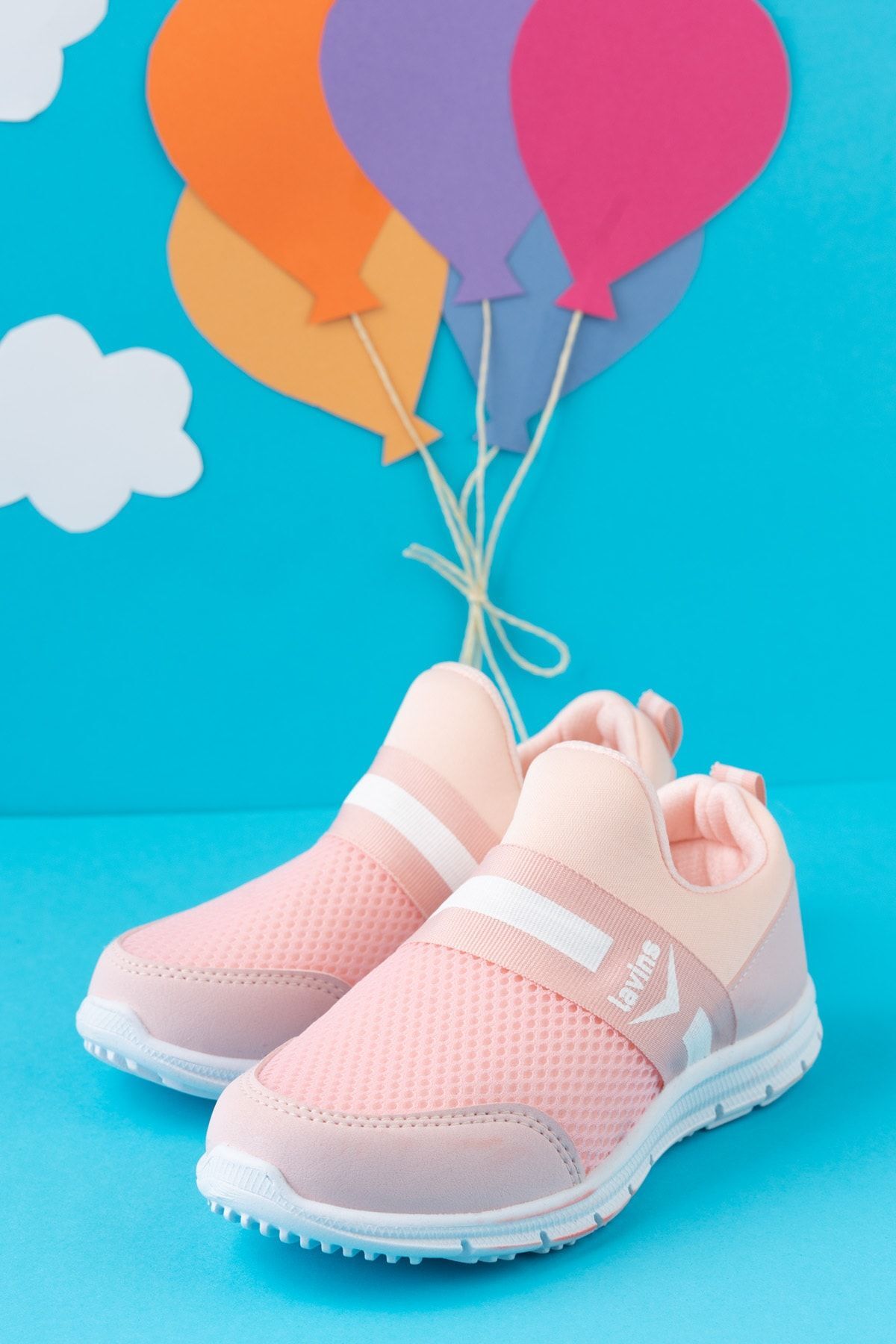 Tedy Garantili Unisex Çocuk Bağcıksız Rahat Esnek Günlük Sneaker Spor Ayakkabı PUDRA - 33
