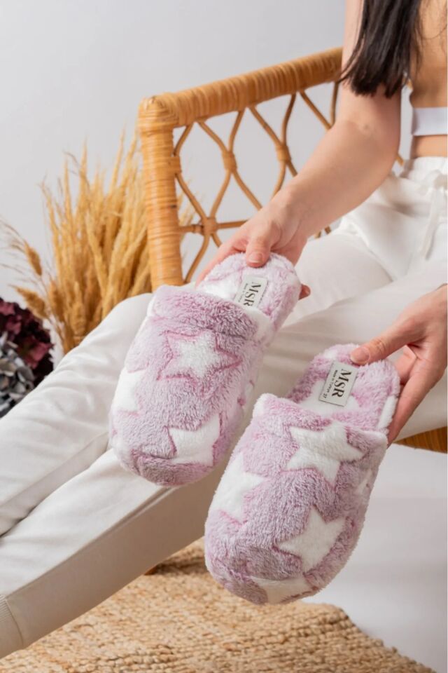 2' Li Paket Önü Kapalı Terlik Ev Terliği Çeyiz Bohça Seti İKİLİ YILDIZ TERLİK - 37