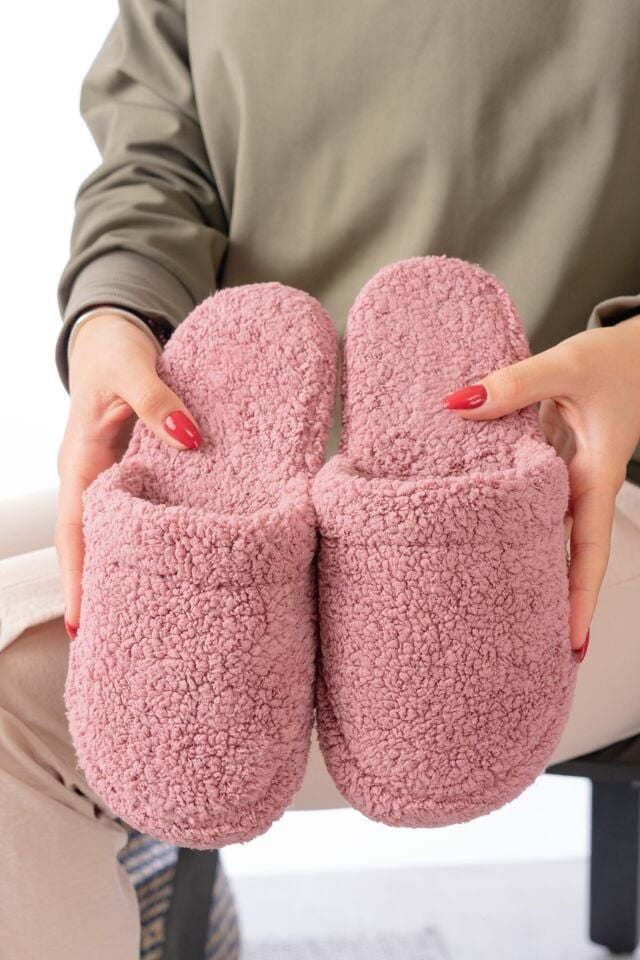 Kuzu Kumaş Yünlü Sessiz Taban Kadın Terlik Kapalı Ev Terliği Kuzu Kumaş Yünlü Sessiz Taban Kadın Terlik Kapalı Ev Terliği