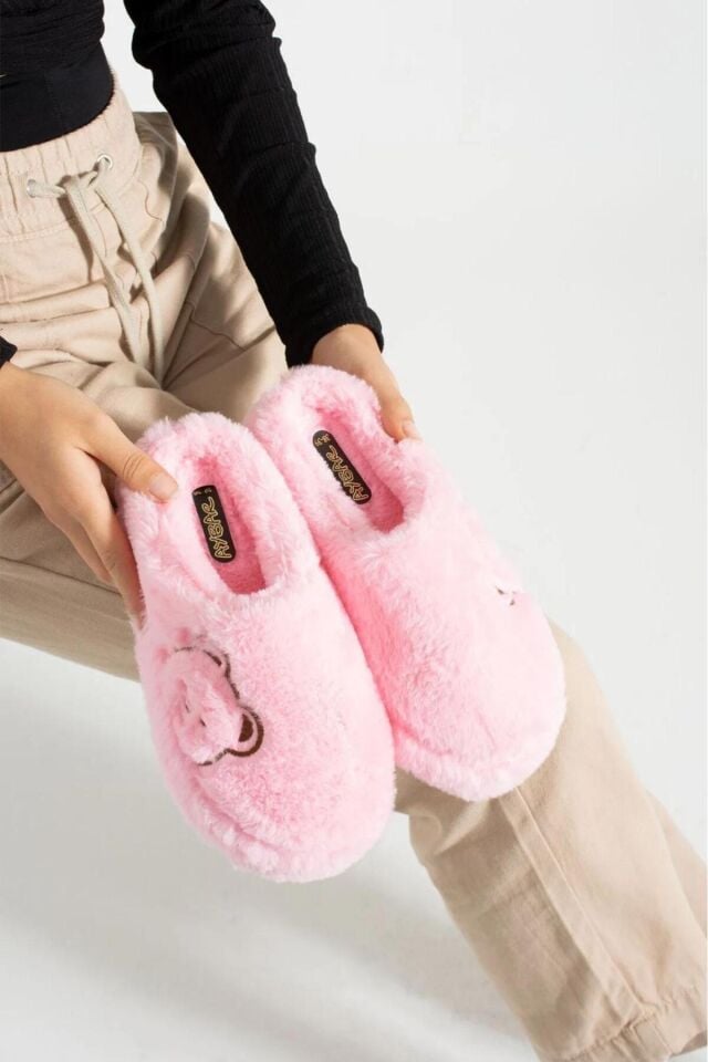 2' Li Paket Önü Kapalı Terlik Ev Terliği Çeyiz Bohça Seti İKİLİ AYICIK TERLİK - 40-41