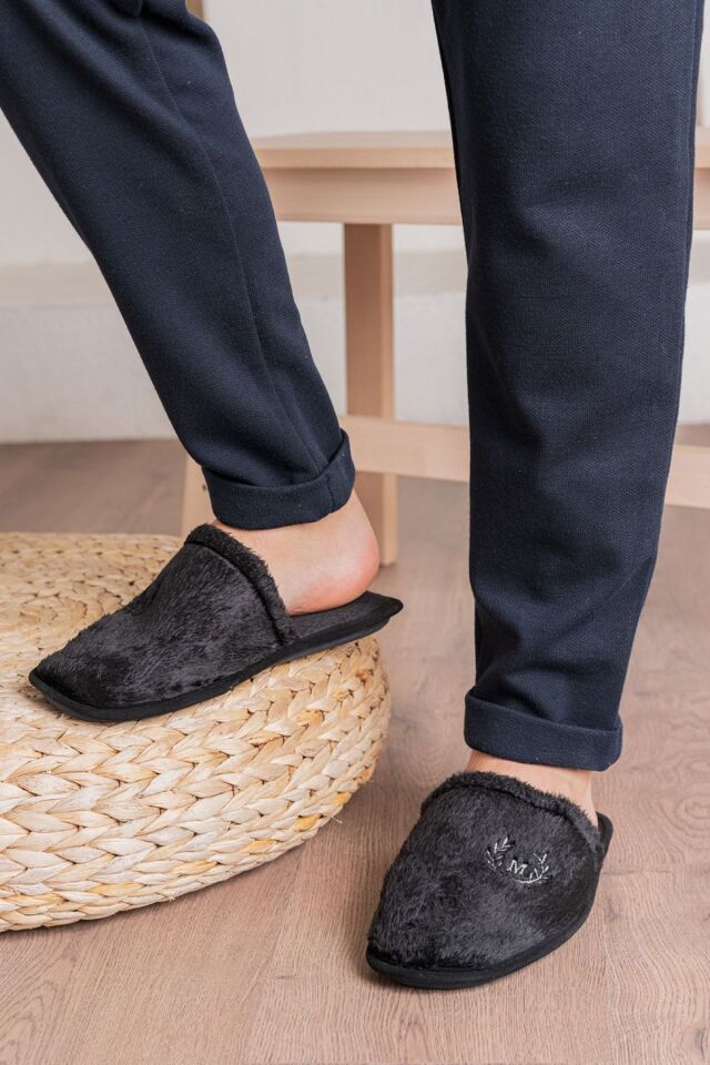 3'lü Kışlık Ev Terliği Kışlık Deri Terlik Misafir Terliği Çeyiz Bohça Terliği BAY-SPECİAL/2 - 41