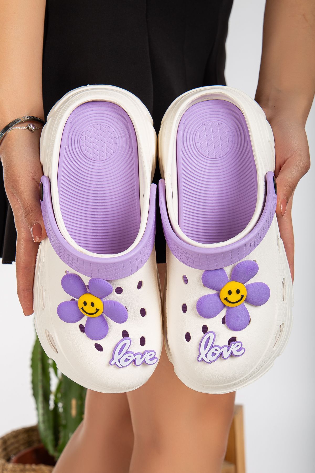 Yüksek Topuklu Deniz Hemşire Hastane Comfort Sandalet VANİLYA MOR - 36