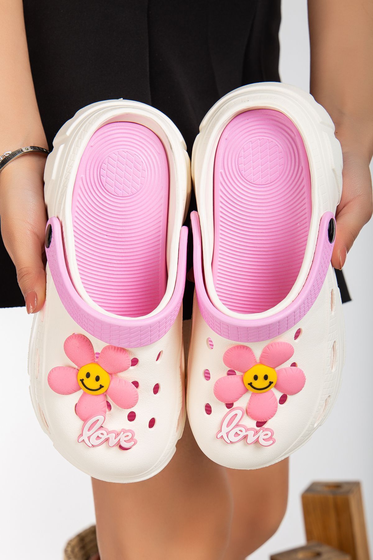 Yüksek Topuklu Deniz Hemşire Hastane Comfort Sandalet VANİLYA PEMBE - 37