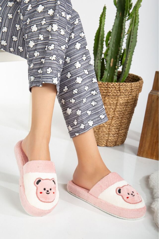 2' Li Paket Önü Kapalı Terlik Ev Terliği Çeyiz Bohça Seti İKİLİ KEDİ TERLİK - 37