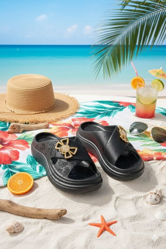 Calx Yüksek Topuluklu Kelebek Detaylı Kadın Terlik SİYAH - 40