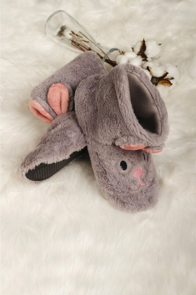 Ev Botu Ekru-beyaz Rengi Kadın Ev Botu Çocuk Panduf Ev Botu GRİ - 40