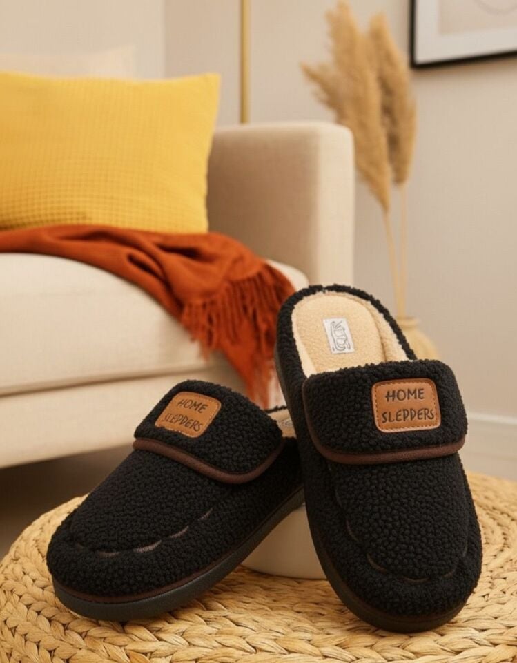 Kadın Desenli Peluş Kaymaz Hafif Tabanlı Tüylü Terlik  Ev Terliği