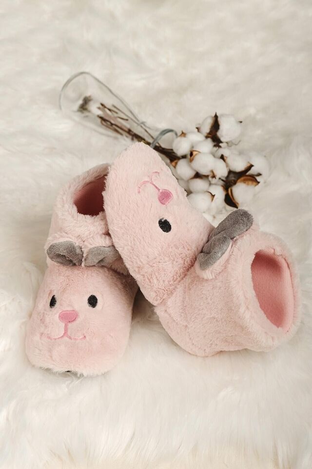 Ev Botu Ekru-beyaz Rengi Kadın Ev Botu Çocuk Panduf Ev Botu PUDRA - 38