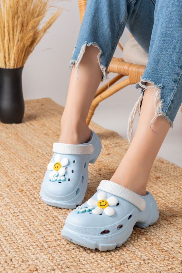 Yüksek Topuklu Deniz Hemşire Hastane Comfort Sandalet BEBE MAVİSİ - 38