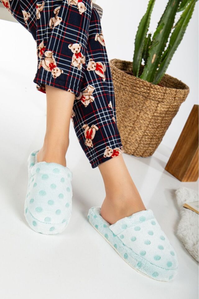 3'lü Paket Terlik Ev Terliği Çeyiz Bohça Seti PUANTİYELİ TERLİK - 38