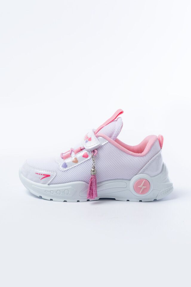 Unisex Çocuk Sneaker Ortopedik Taban Anorak File Hava Alır Günlük Rahat Hafif Esnek Spor Ayakkabı BEYAZ-PEMBE - 35