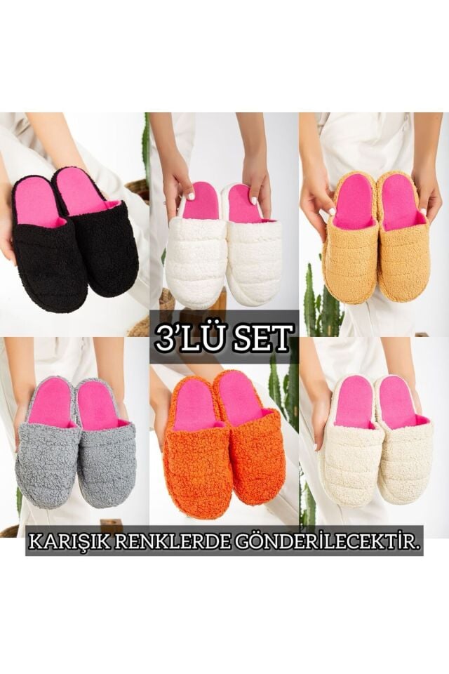 3'lü Paket Terlik Ev Terliği Çeyiz Bohça Seti ÜÇLÜ ARİZONA - 40