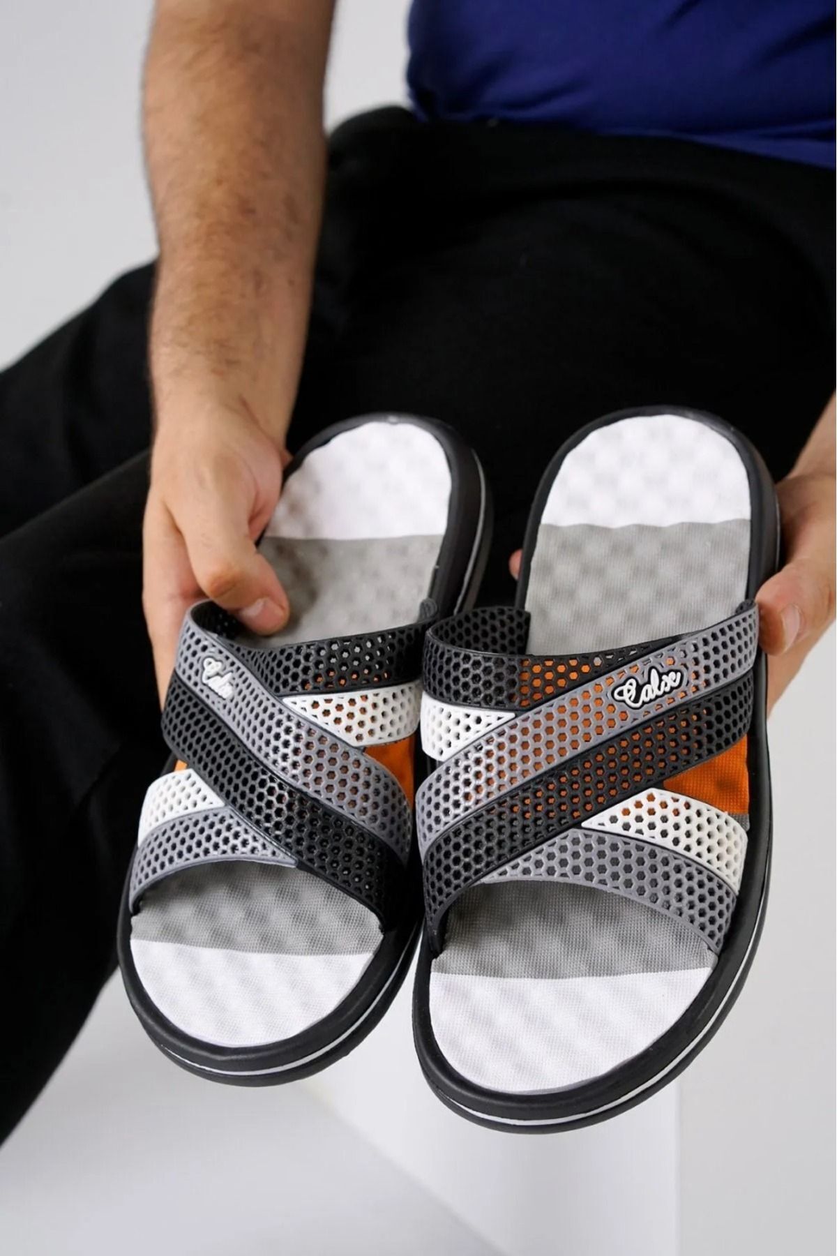 Yazlık Erkek Kaymaz Plaj Sokak Gündelik Terlik GRİ - 45