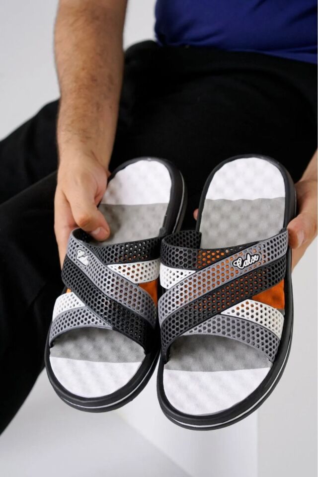 Yazlık Erkek Kaymaz Plaj Sokak Gündelik Terlik GRİ - 45