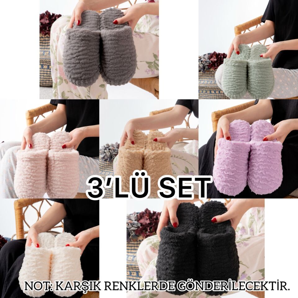 3'lü Paket Terlik Ev Terliği Çeyiz Bohça Seti ÜÇLÜ KILÇILLI TERLİK - 39