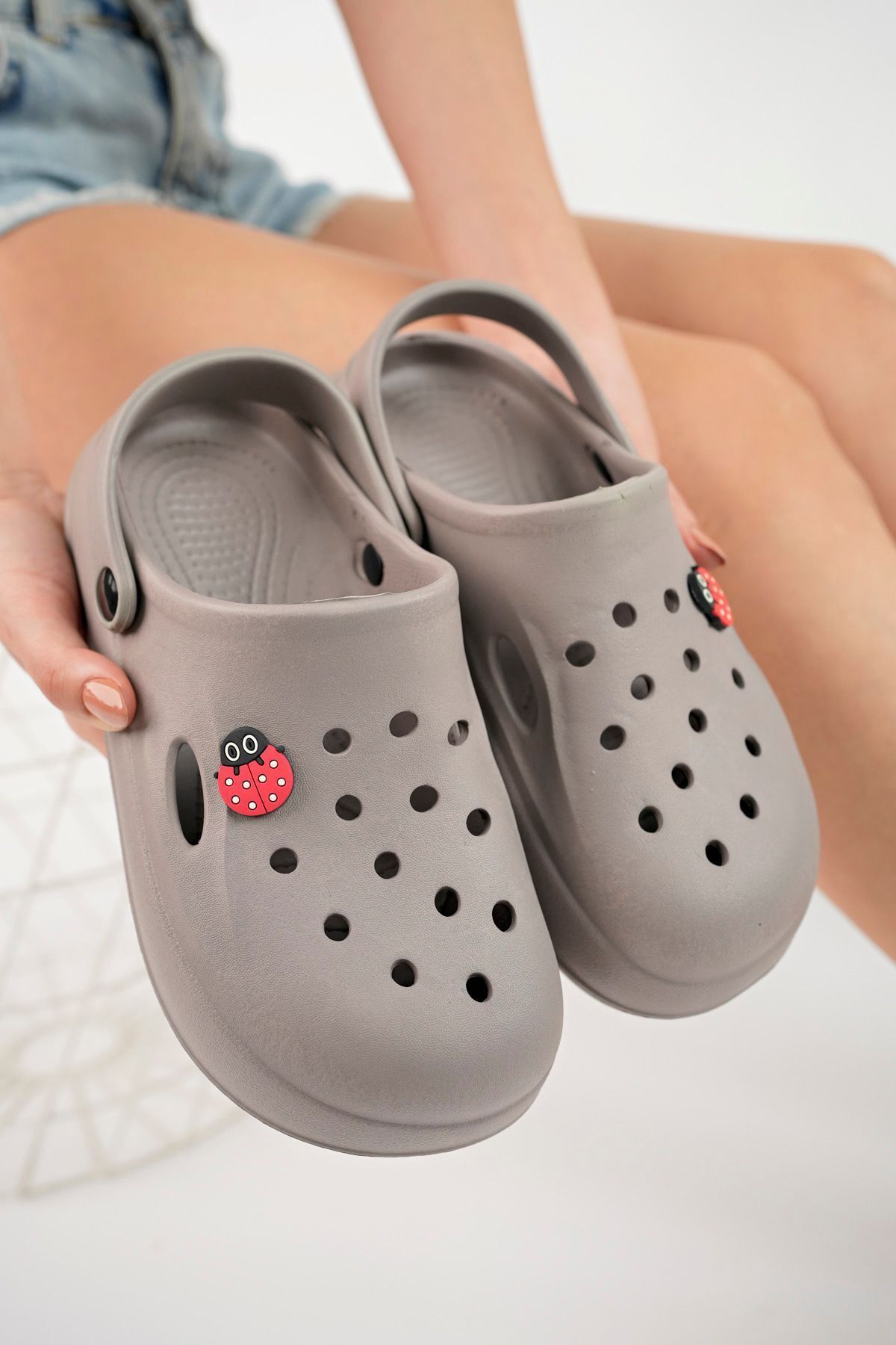 Kadın Eva Deniz Plaj Aşçı Doktor Hemşire Hastane Rahat Sandalet Terlik Uğur Böceği VİZON - 40