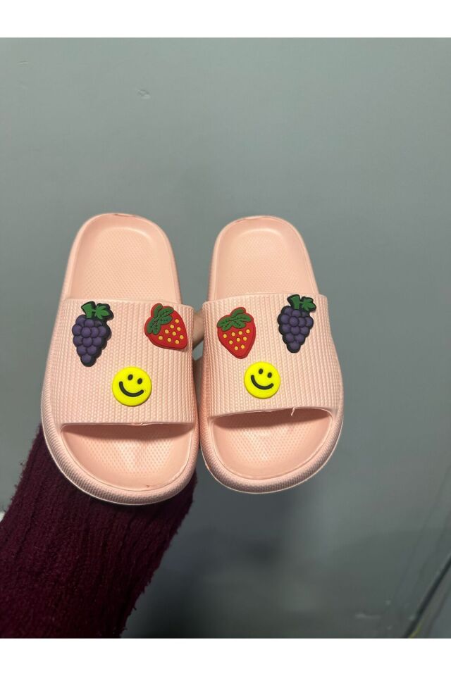 Kids Kız Çocuk Soelite Meyveli Platform Yumuşak Yazlık Deniz Havuz Bahçe Dışarı Terlik