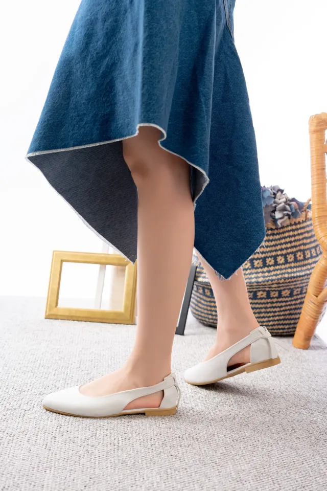 Kadın Cilt Yanı Açık Babet Ev ve Dış Mekan Ayakkabısı