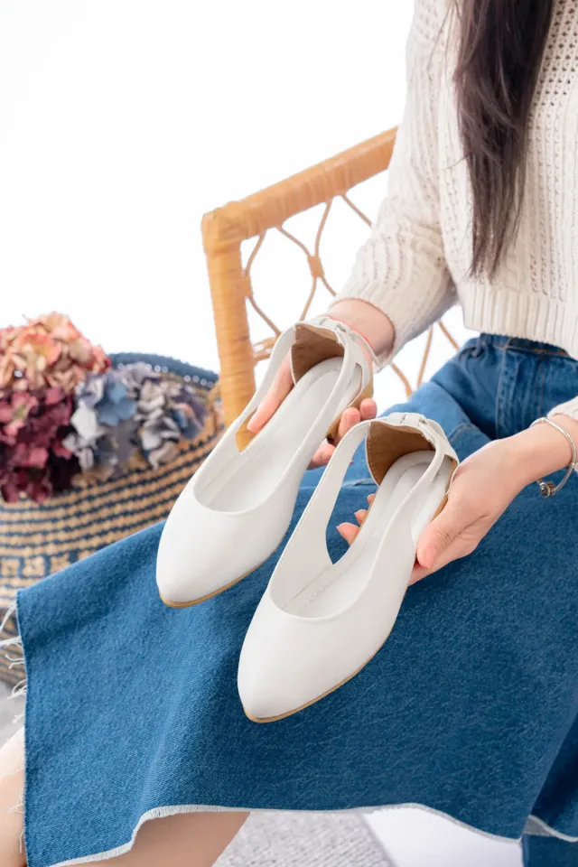 Kadın Cilt Yanı Açık Babet Ev ve Dış Mekan Ayakkabısı